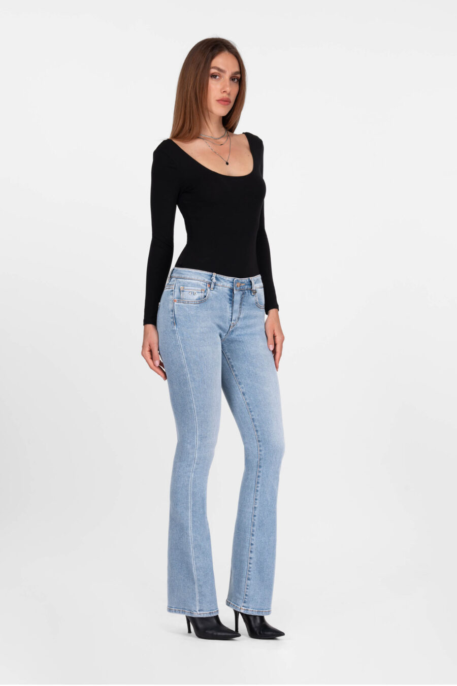 JEANS GRETA  BOOTCUT IN DENIM BLU MEDIO - immagine 2