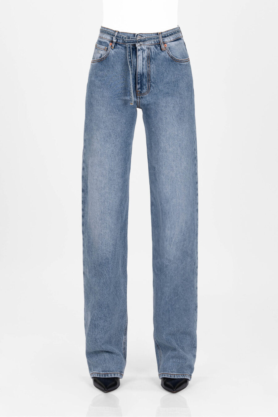 HOLLYWOOD BARREL JEANS IN MEDIUM BLUE DENIM - immagine 6