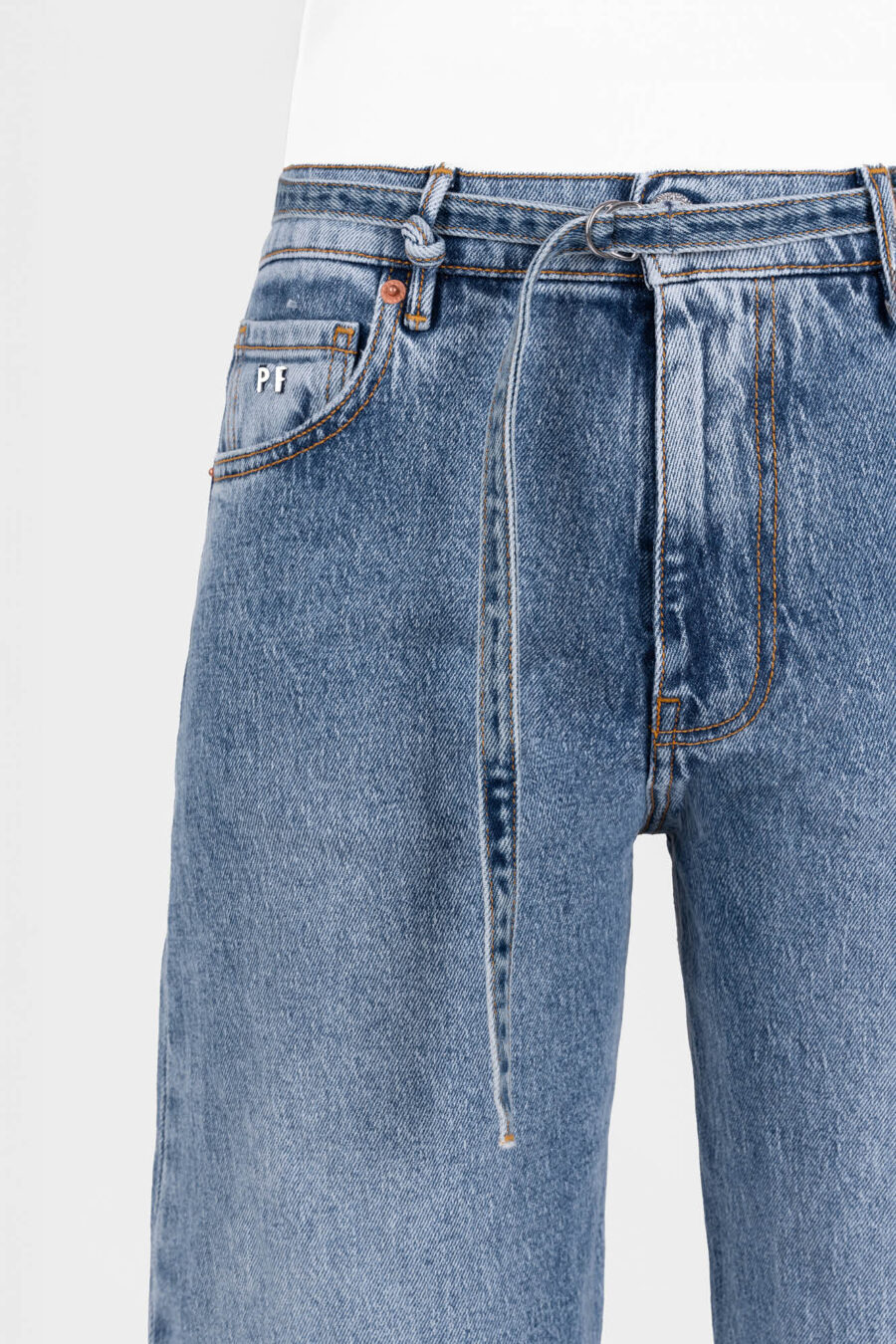 HOLLYWOOD BARREL JEANS IN MEDIUM BLUE DENIM - immagine 9