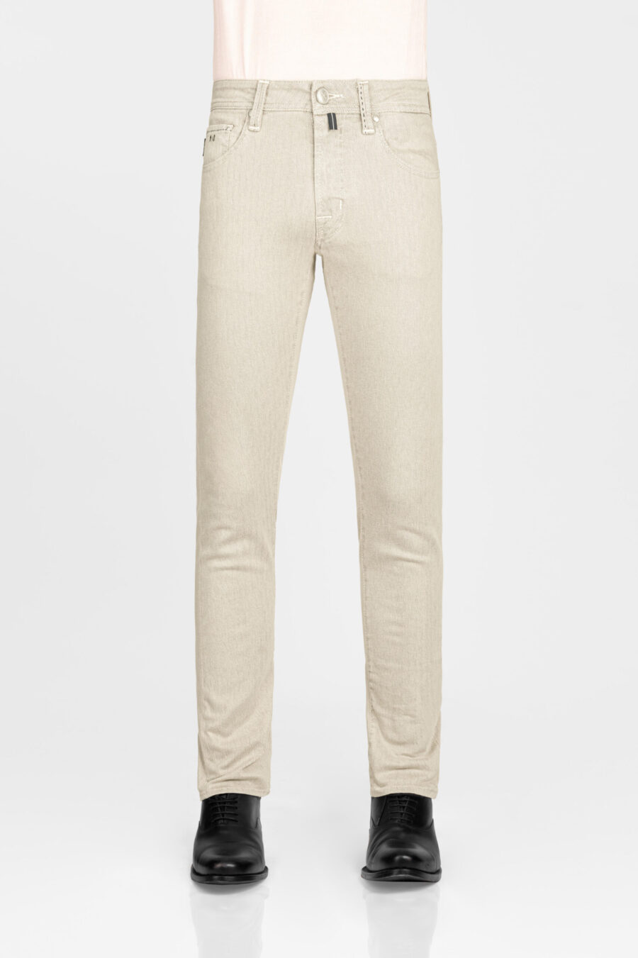 LEONARDO ZIP SS SLIM COTTON GABARDINE STRETCH PANTS - immagine 2