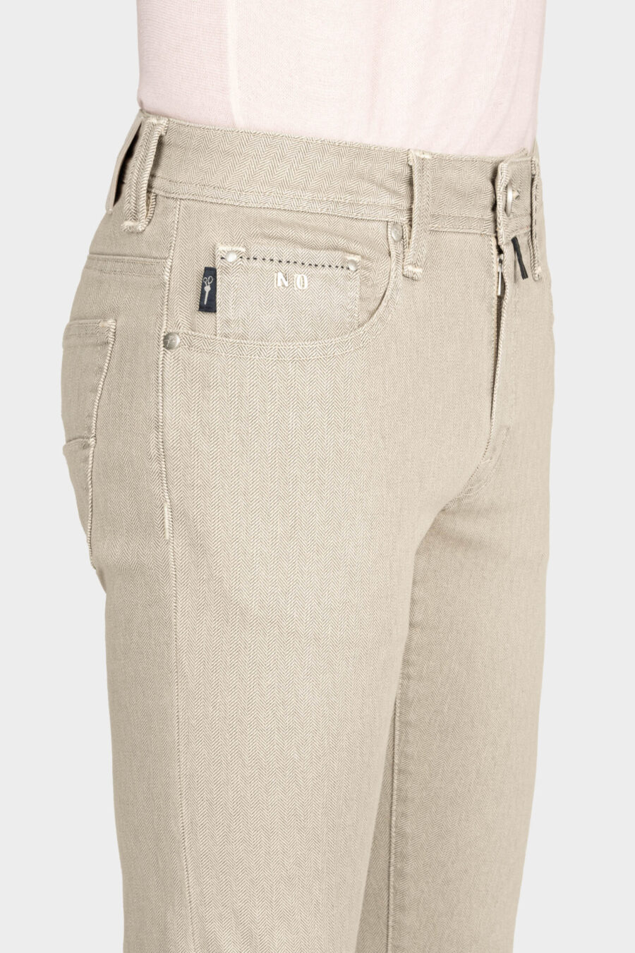 LEONARDO ZIP SS SLIM COTTON GABARDINE STRETCH PANTS - immagine 5