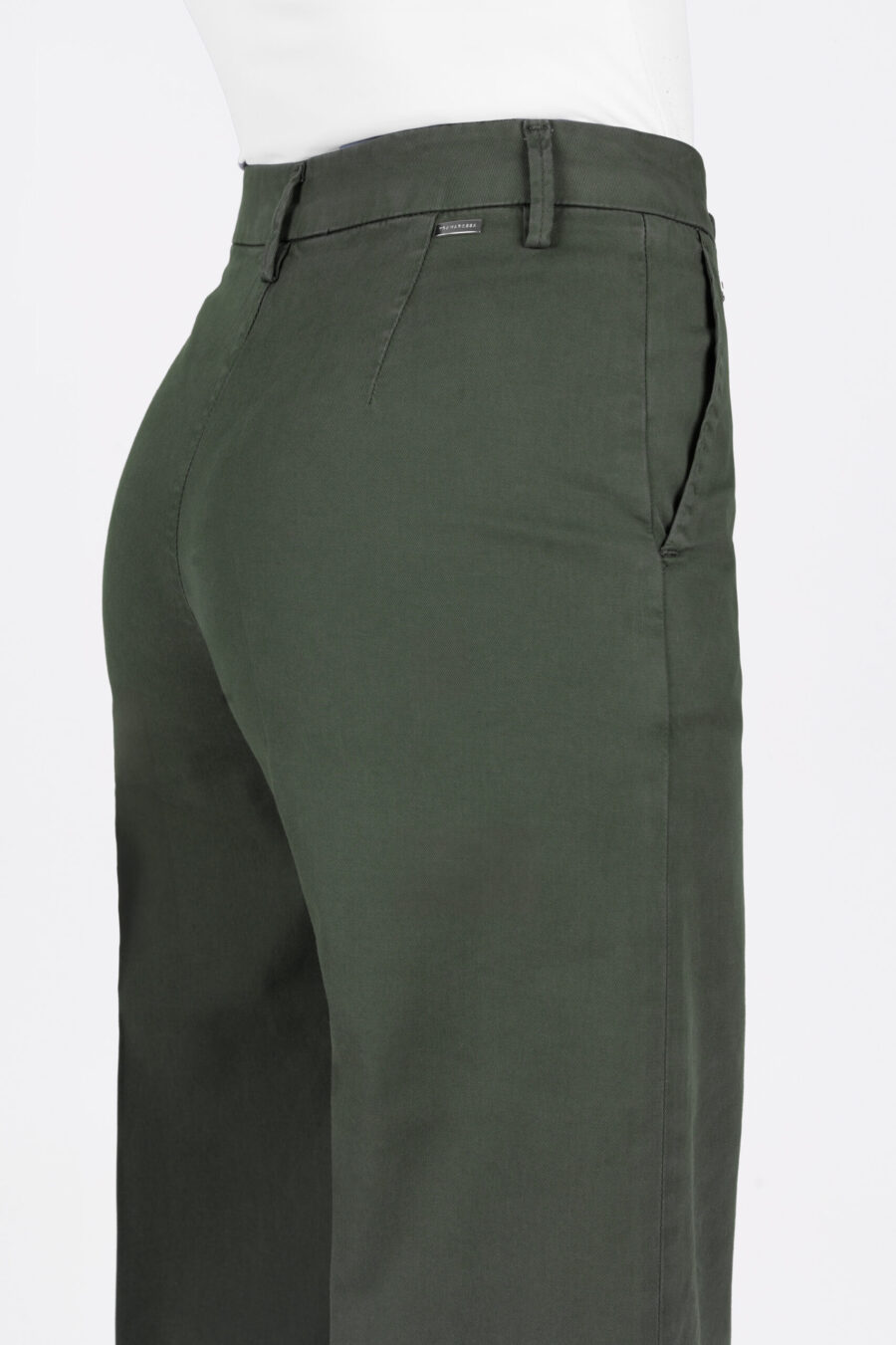 PANTALONE AMELIA WIDE LEG IN GABARDINA DI COTONE VERDE - immagine 8