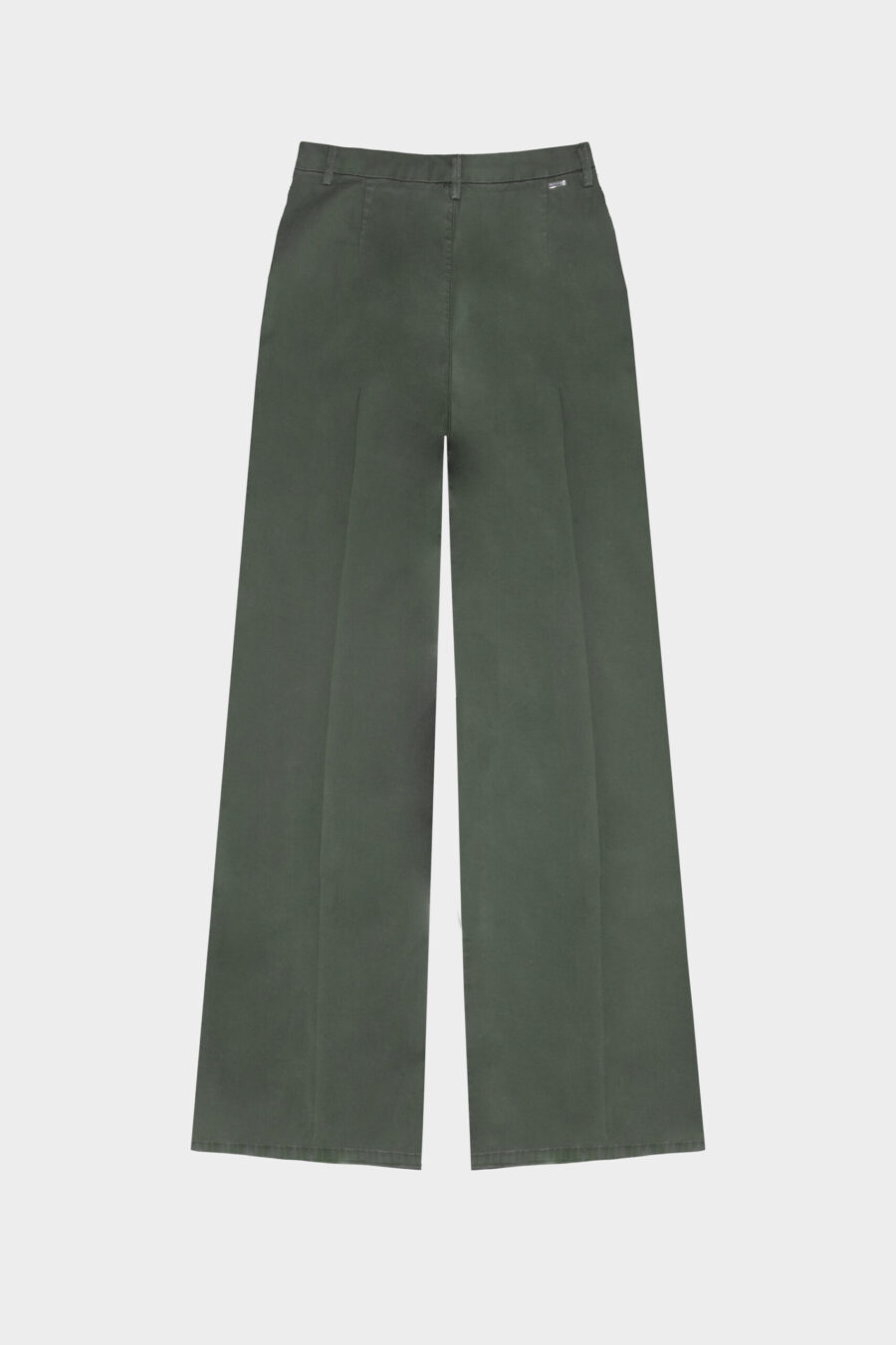 PANTALONE AMELIA WIDE LEG IN GABARDINA DI COTONE VERDE - immagine 10