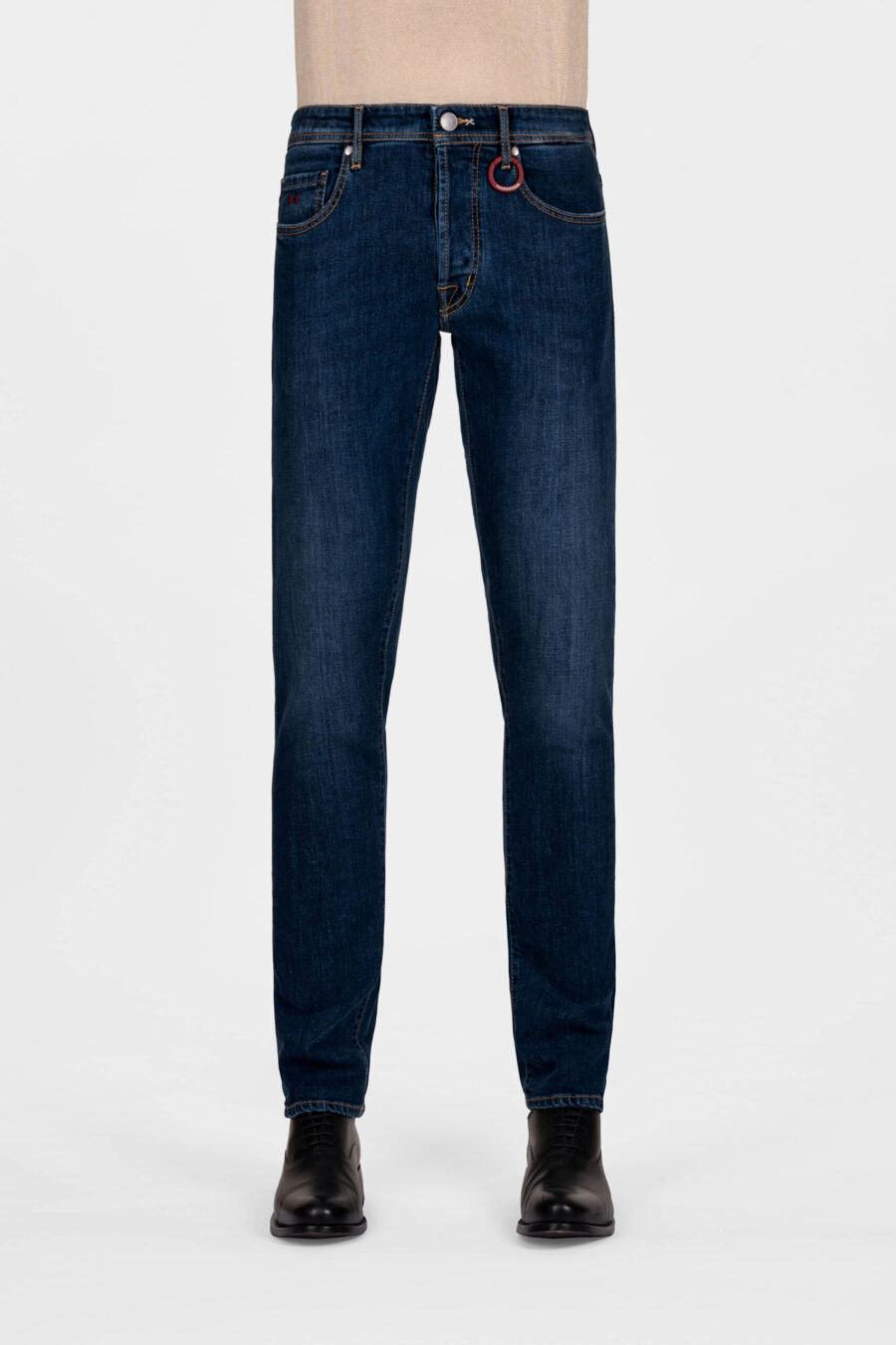 LEONARDO SLIM JEANS IN MEDIUM BLUE DENIM - immagine 2