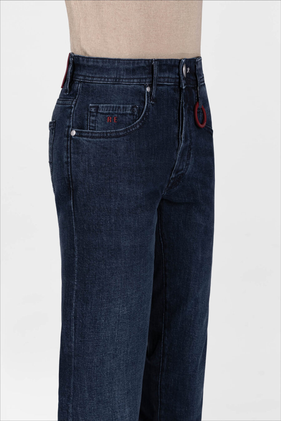 LEONARDO SLIM DARK BLUE DENIM JEANS - Image 5