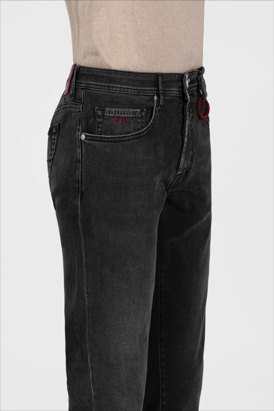 JEANS LEONARDO SLIM IN DENIM NERO - immagine 5