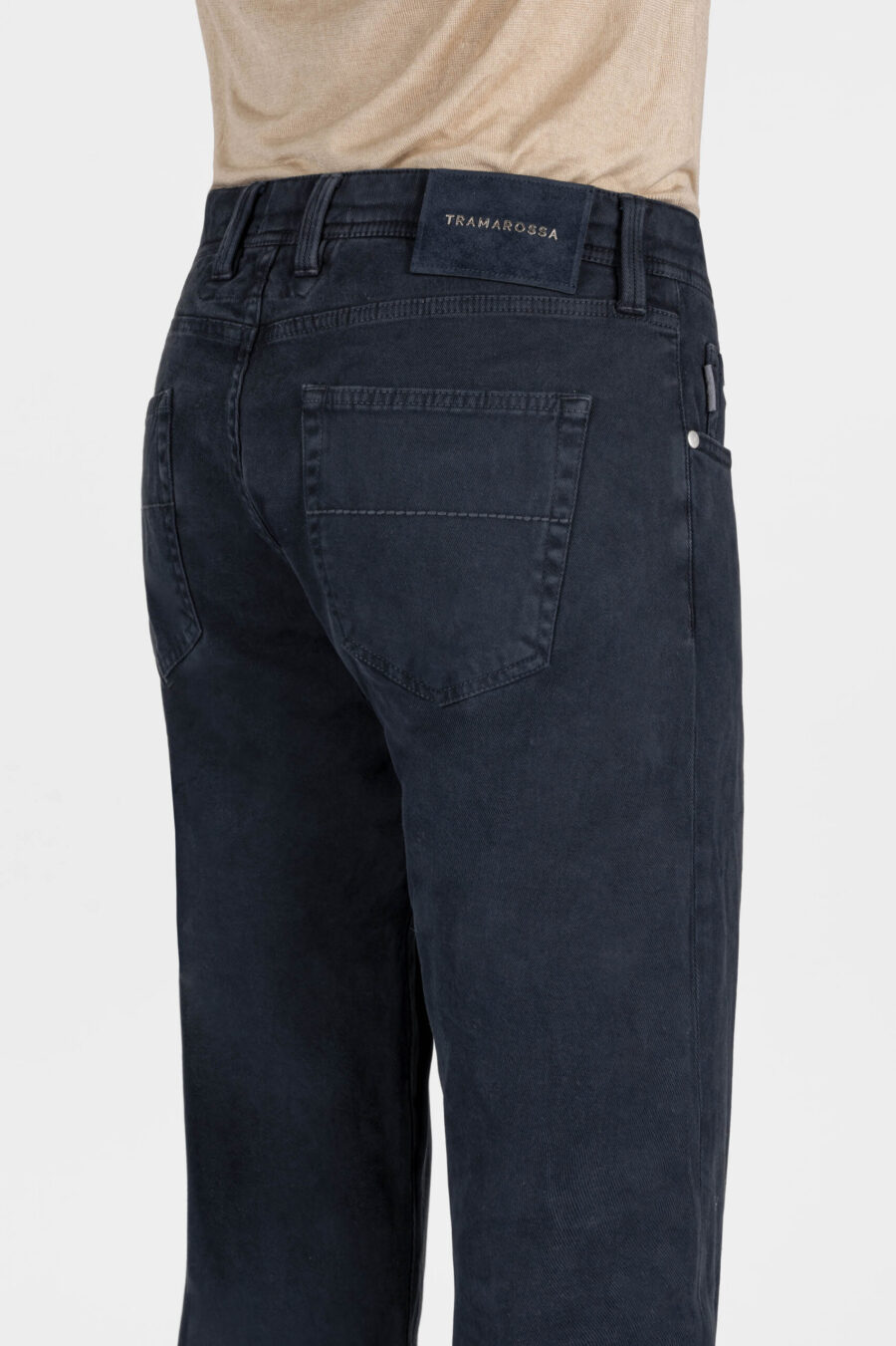 MICHELANGELO ZIP REGULAR JEANS IN DARK BLUE COTTON BULL - immagine 5