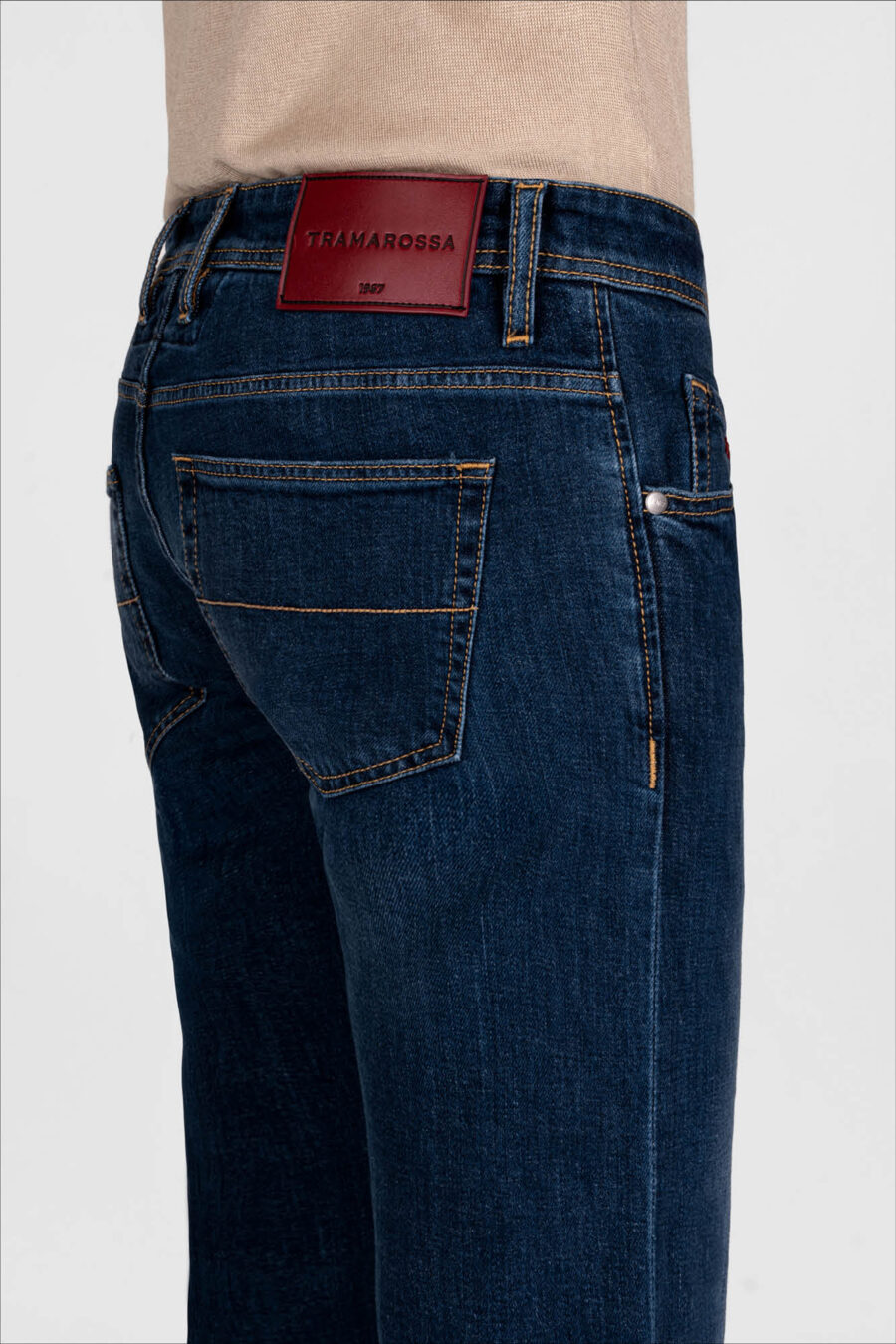 MICHELANGELO REGULAR DARK BLUE DENIM JEANS - immagine 4