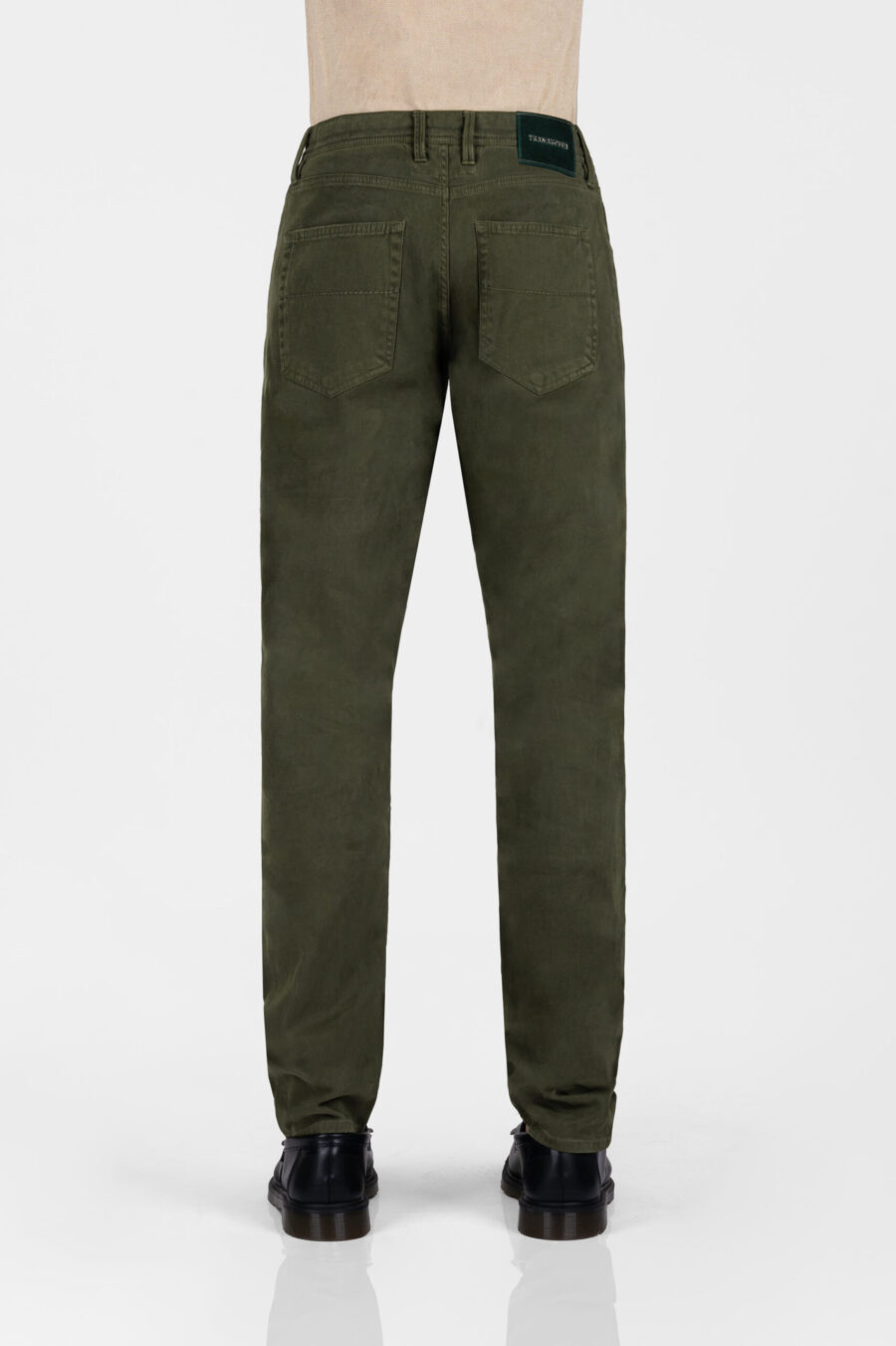 MICHELANGELO ZIP REGULAR JEANS IN GREEN COTTON BULL - immagine 3