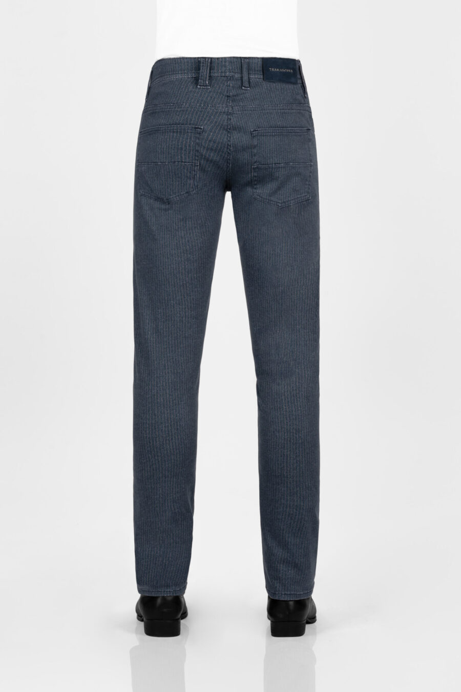 JEANS MICHELANGELO ZIP SS SLIM IN GABARDINA DI COTONE STAMPATA BLU SCURO - immagine 3