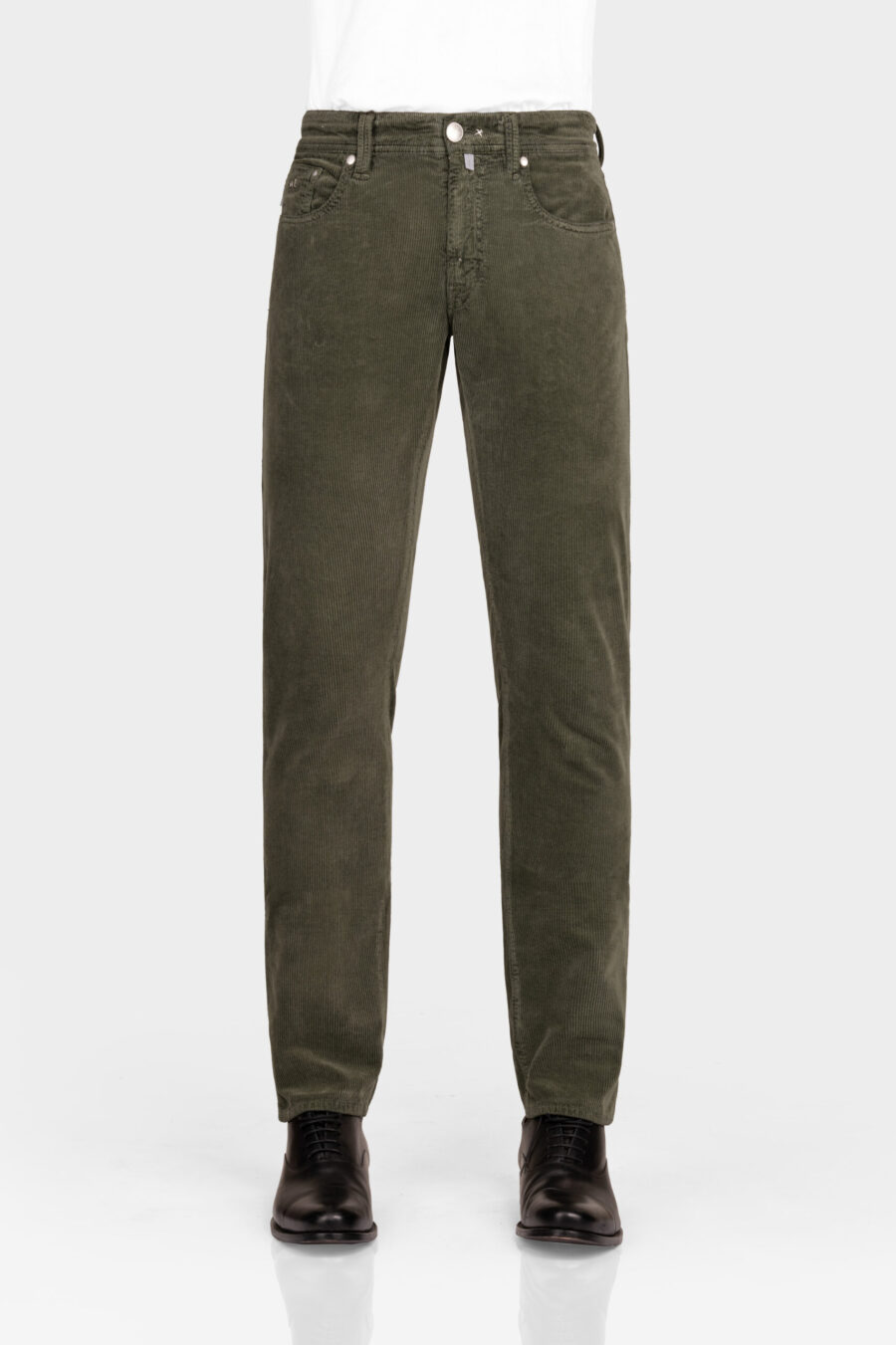 MICHELANGELO ZIP REGULAR VELVET JEANS 1000 STRIPES GREEN - immagine 2