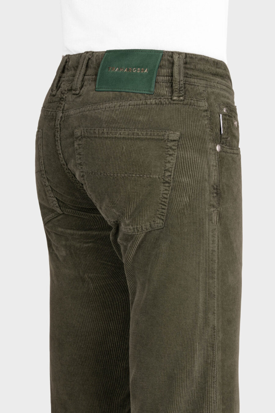 MICHELANGELO ZIP REGULAR VELVET JEANS 1000 STRIPES GREEN - immagine 5