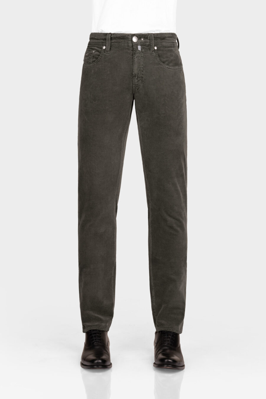 MICHELANGELO JEANS ZIP REGULAR VELVET 1000 STRIPES BROWN - immagine 2