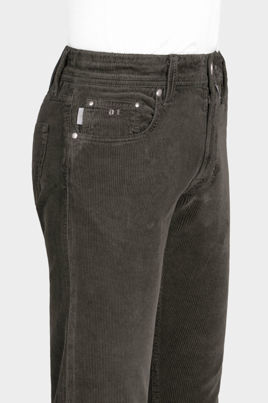 MICHELANGELO JEANS ZIP REGULAR VELVET 1000 STRIPES BROWN - immagine 4