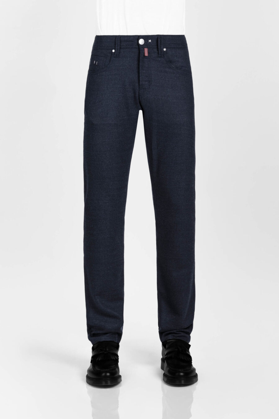 MICHELANGELO ZIP REGULAR WOOL JEANS MEDIUM BLUE - immagine 2