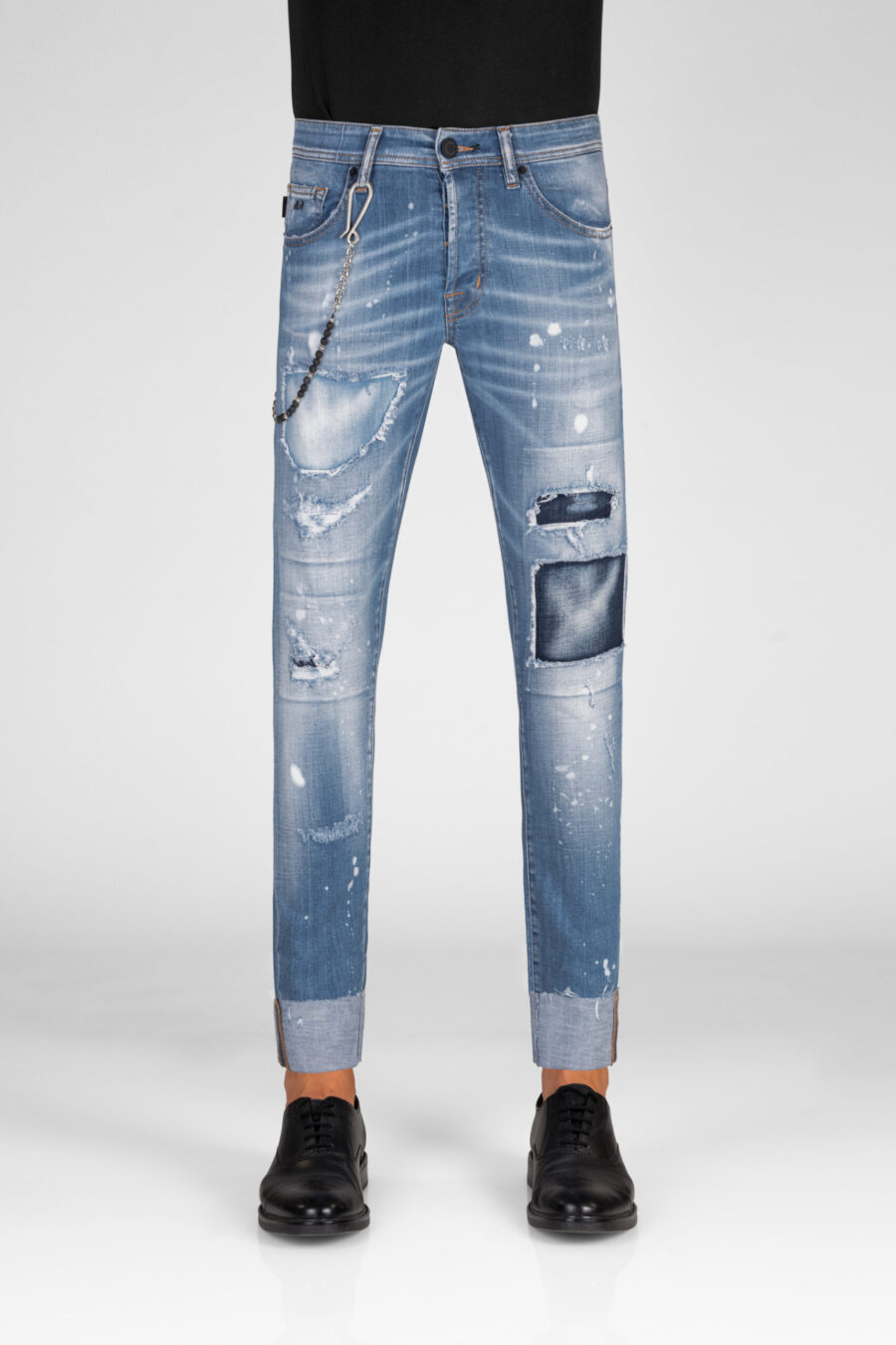 1980 SLIM JEANS IN MEDIUM BLUE STRETCH DENIM - Image 2