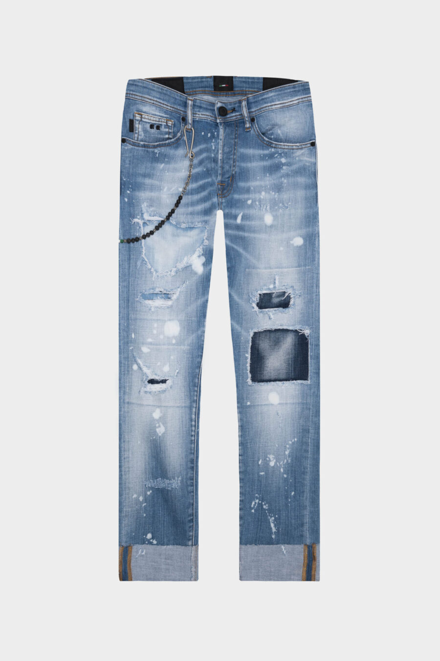 1980 SLIM JEANS IN MEDIUM BLUE STRETCH DENIM
