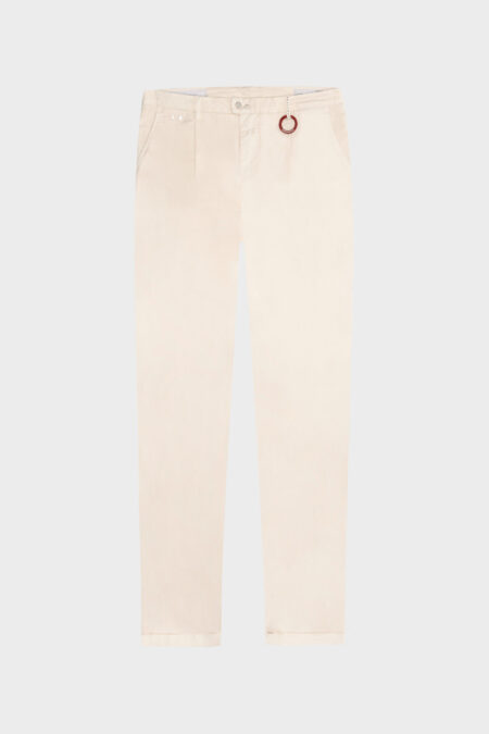 ALBERTO CARROT PANTS IN GREEN COTTON GABARDINE