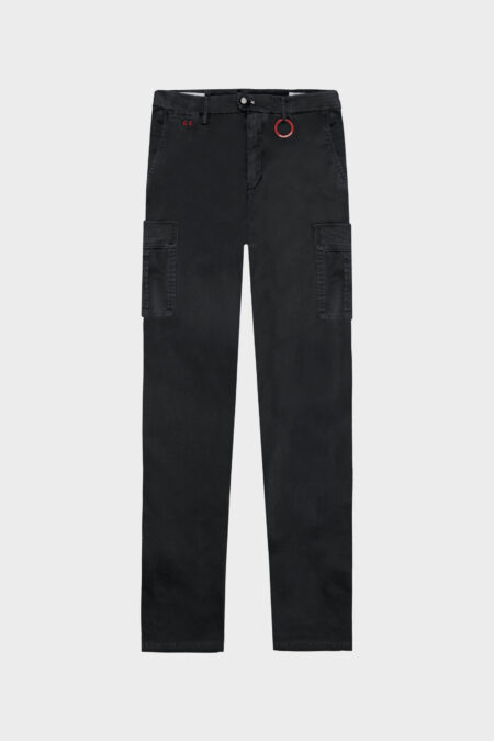AMERIGO SLIM PANTS IN GRAY COTTON GABARDINE