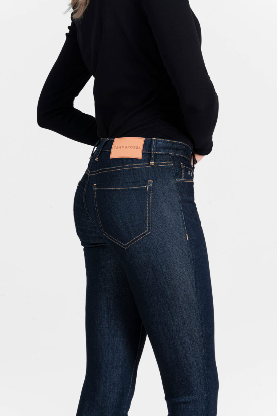 JEANS BIANCA CAPRI SKINNY IN DENIM STRETCH BLU SCURO - immagine 4