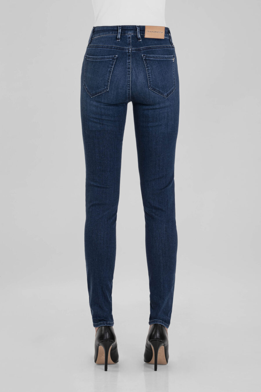 JEANS BIANCA SLIM SKINNY IN DENIM STRETCH BLU MEDIO - immagine 7