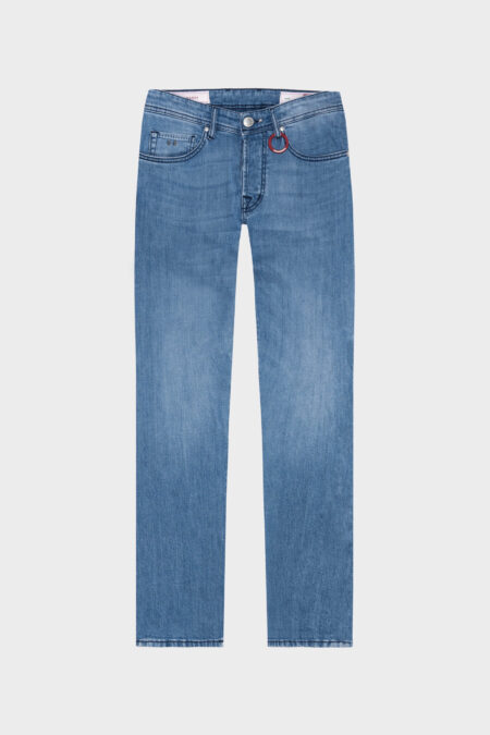 JEANS LEONARDO SLIM IN DENIM BLU CHIARO