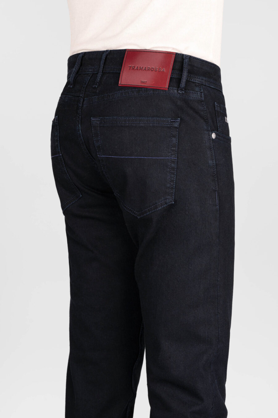 LEONARDO SLIM DARK BLUE DENIM JEANS - Image 4