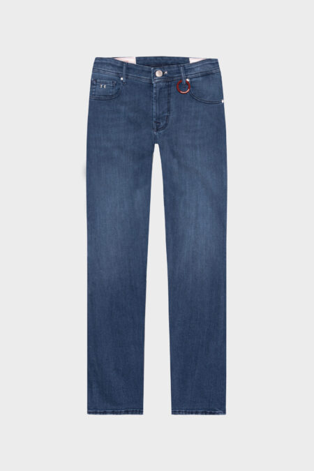 JEANS LEONARDO SLIM IN DENIM BLU SCURO