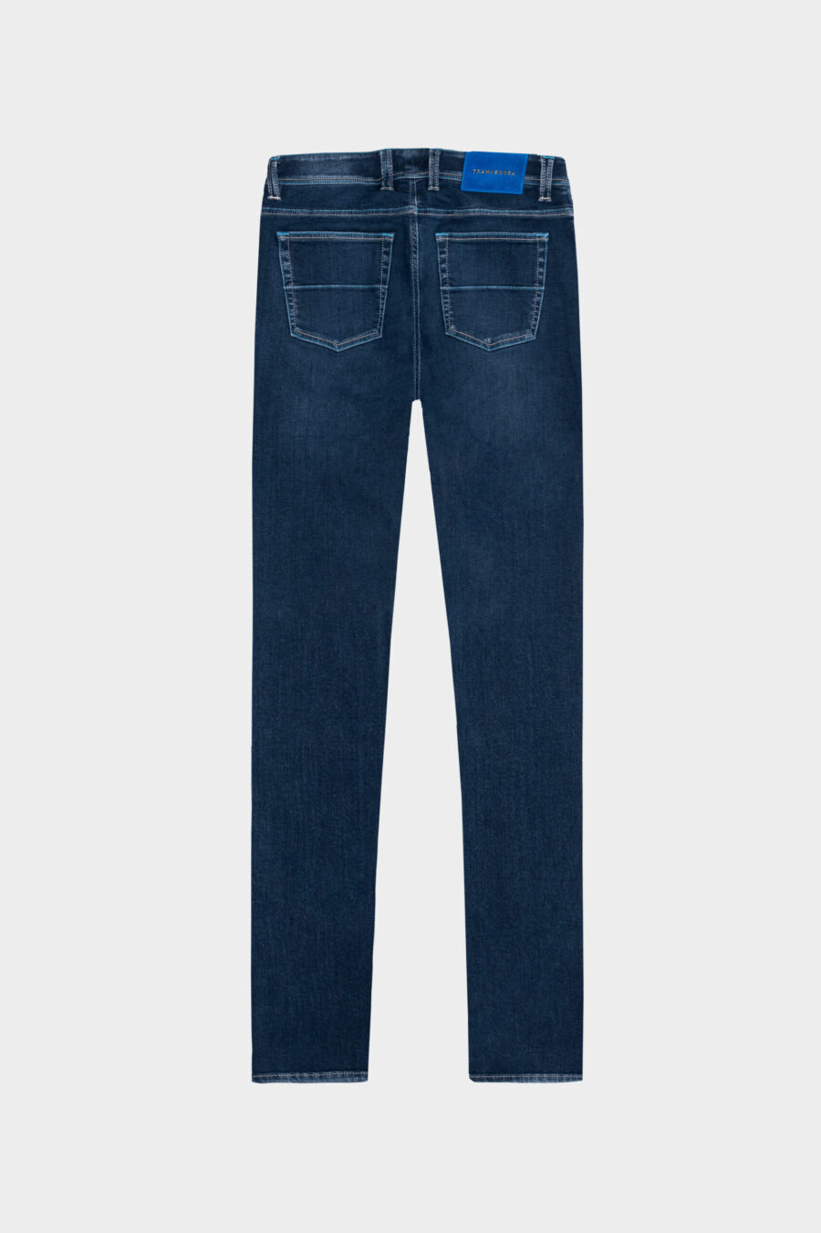 LEONARDO ZIP SS SLIM MEDIUM BLUE STRETCH DENIM JEANS - immagine 6