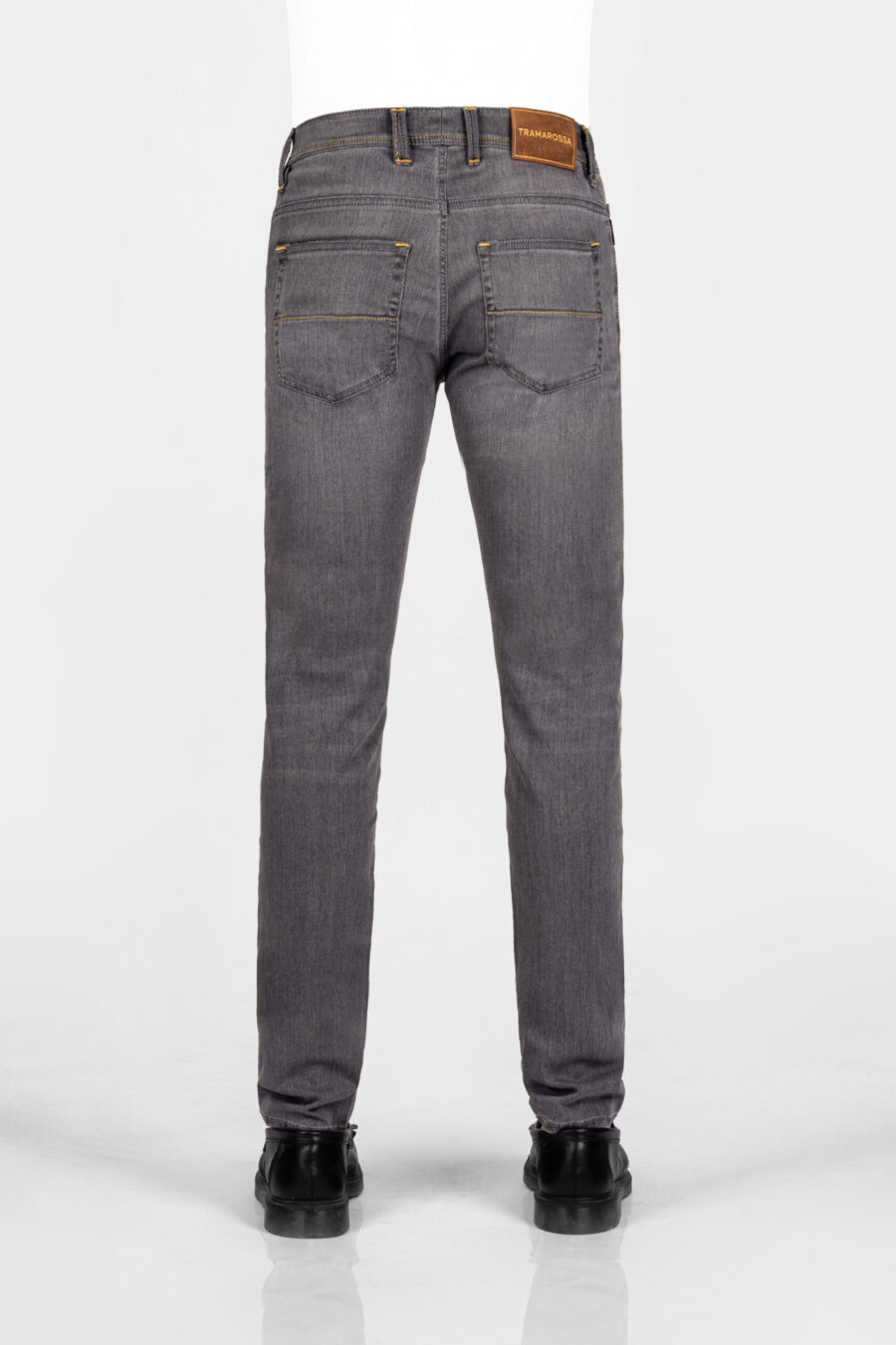 JEANS LEONARDO ZIP SS SLIM IN DENIM STRETCH GRIGIO - immagine 3