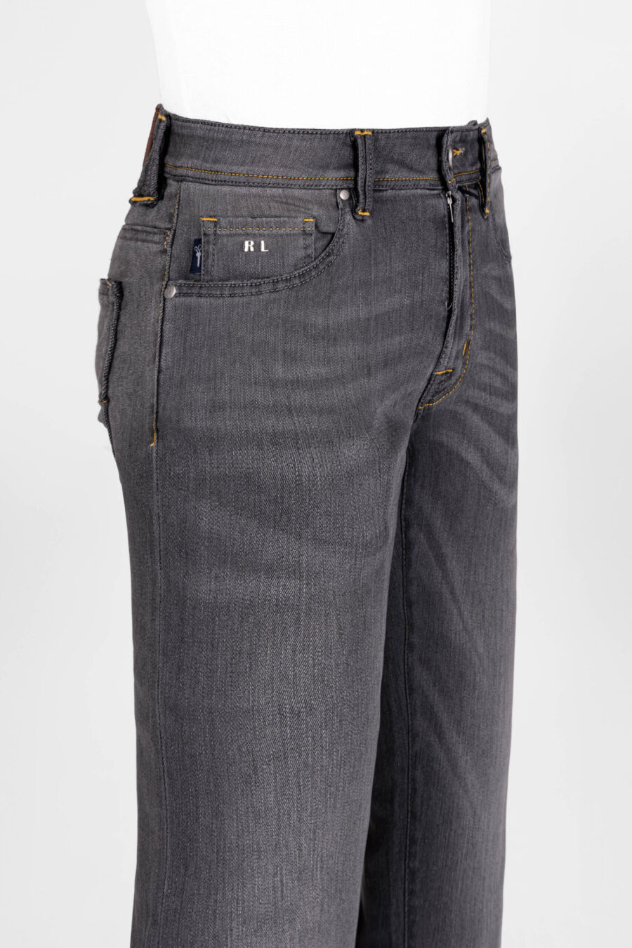 JEANS LEONARDO ZIP SS SLIM IN DENIM STRETCH GRIGIO - immagine 5