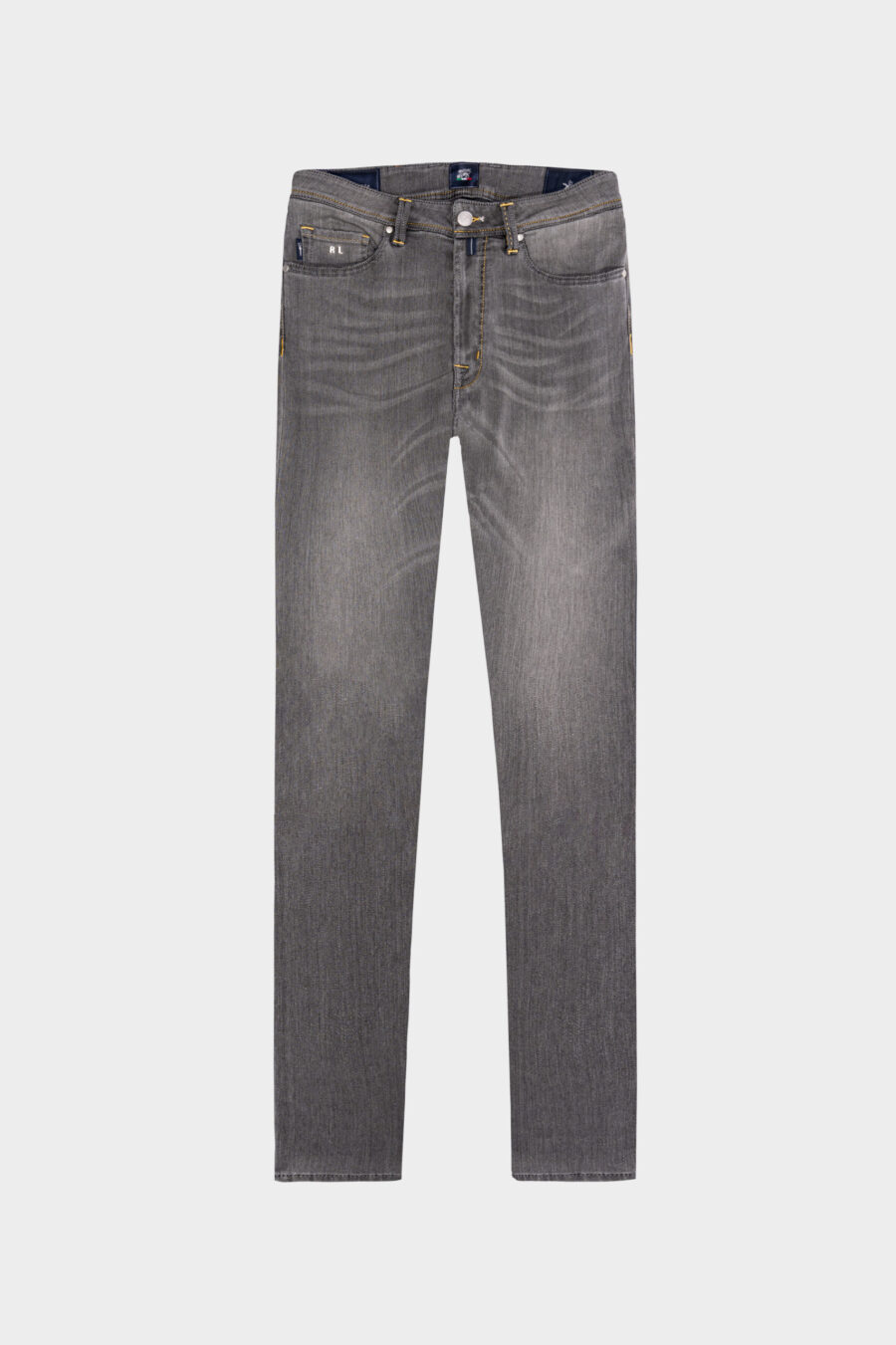 JEANS LEONARDO ZIP SS SLIM IN DENIM STRETCH GRIGIO