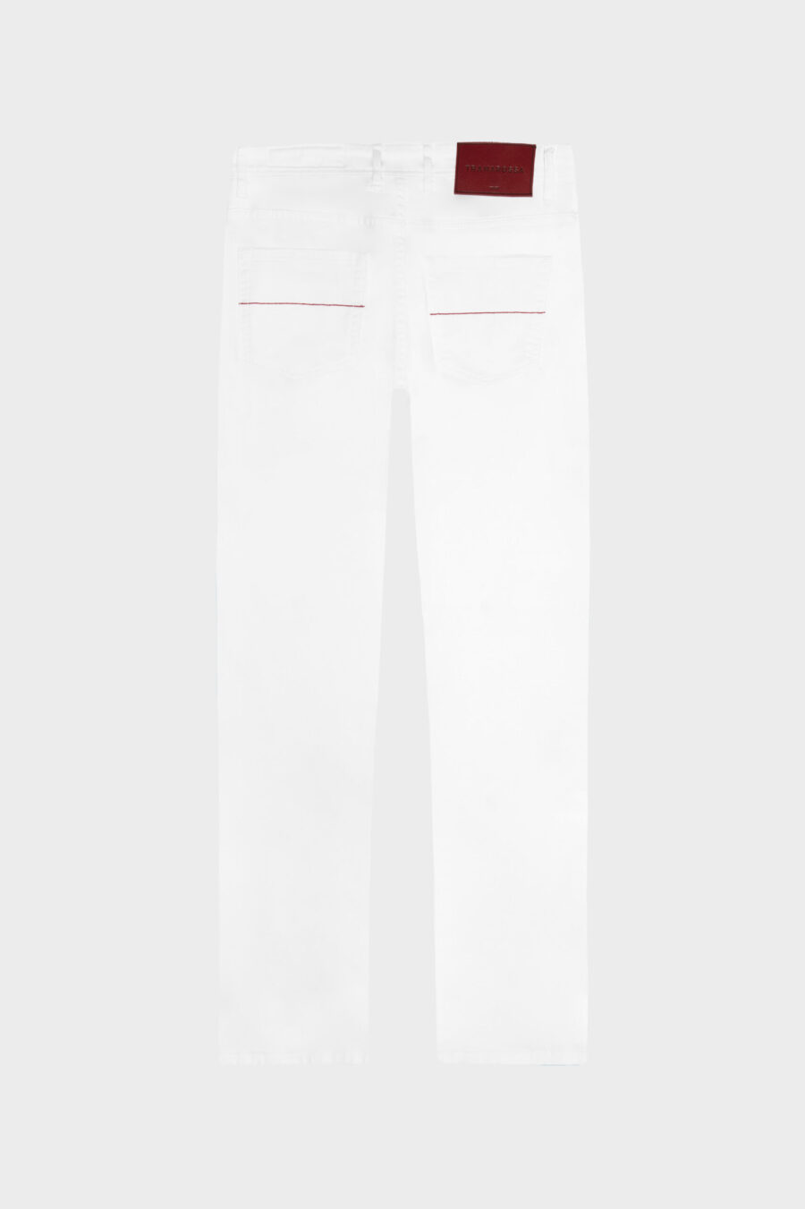 PANTALONE MICHELANGELO REGULAR IN BULL DI COTONE BIANCO - immagine 6