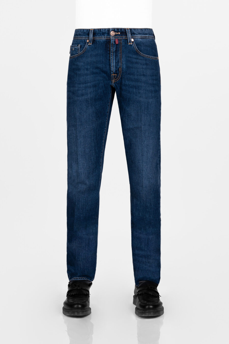 MICHELANGELO ZIP REGULAR JEANS IN MEDIUM BLUE DENIM - Image 2