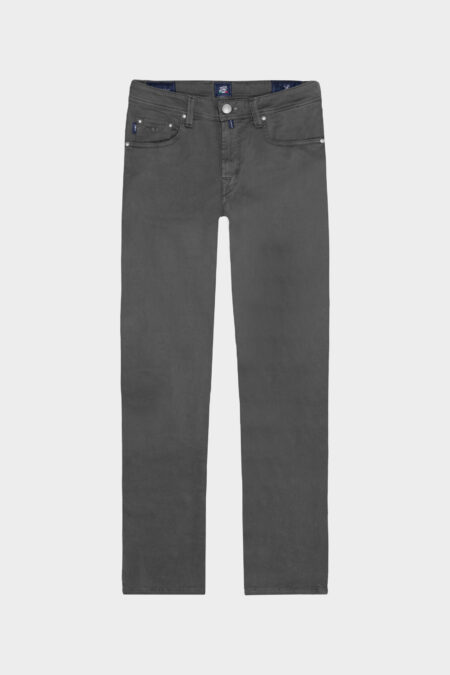 MICHELANGELO ZIP SS STRETCH PRINTED COTTON GABARDINE PANTS GREY