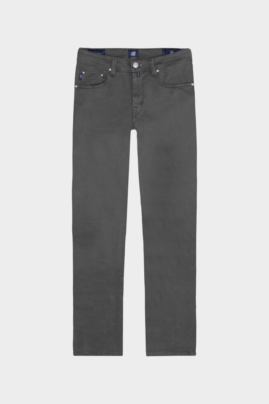 MICHELANGELO ZIP SS STRETCH PRINTED COTTON GABARDINE PANTS GREY