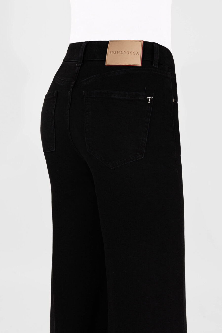 MONICA WIDE LEG BLACK DENIM JEANS - Image 8