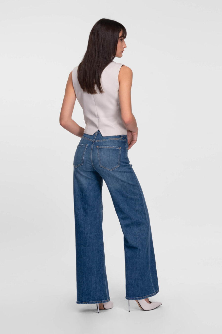 MONICA WIDE LEG JEANS IN MEDIUM BLUE DENIM - Image 3