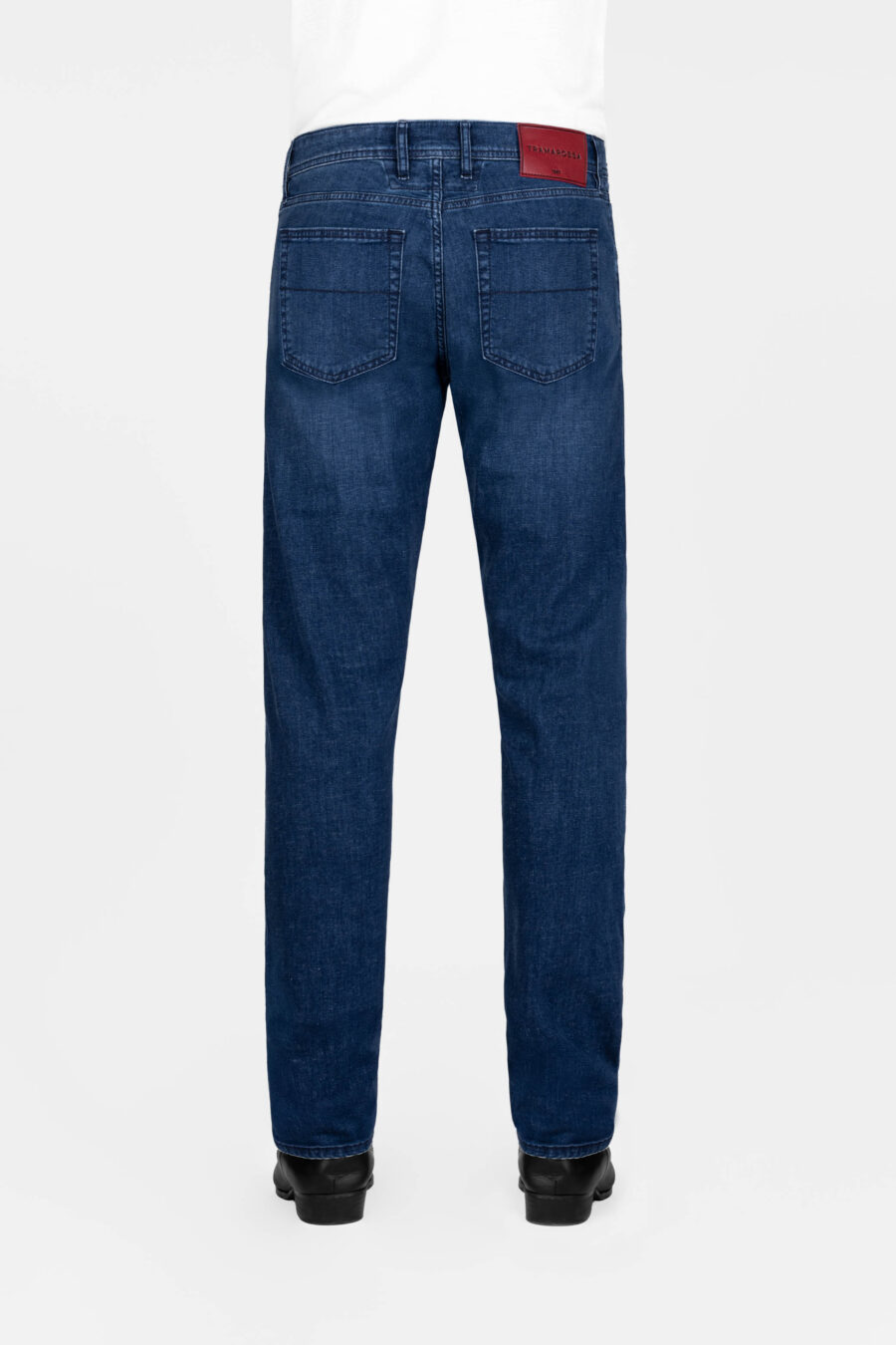 MICHELANGELO REGULAR DARK BLUE LINEN DENIM JEANS - Image 3