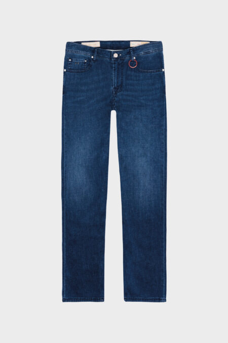 JEANS MICHELANGELO REGULAR IN DENIM LINO BLU SCURO