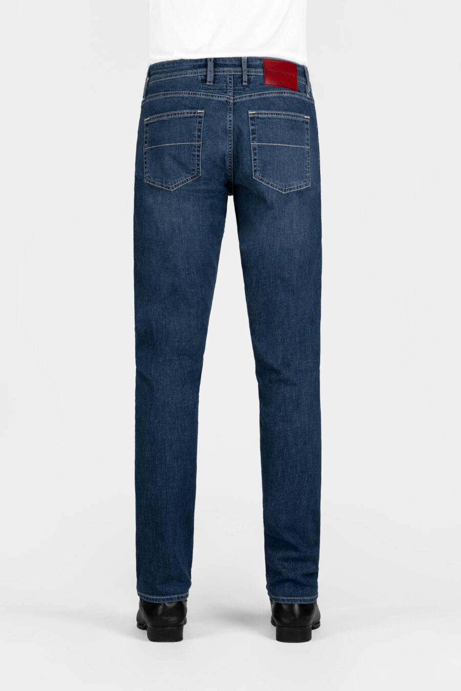 MICHELANGELO REGULAR JEANS IN MEDIUM BLUE LINEN DENIM - immagine 3