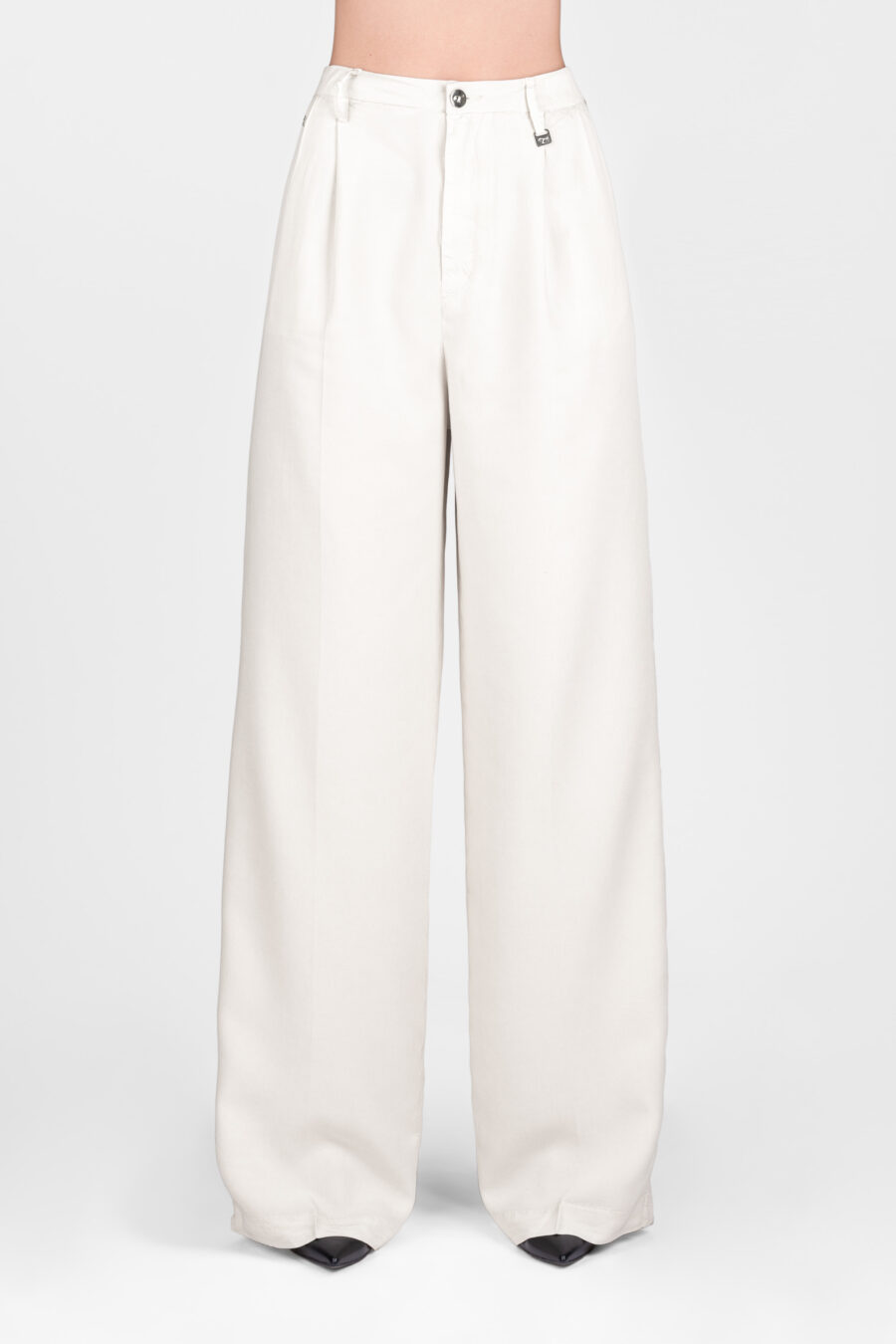 PANTALONE AURELIA WIDE LEG GABARDINA DI COTONE SUPER LEGGERO BEIGE - immagine 4