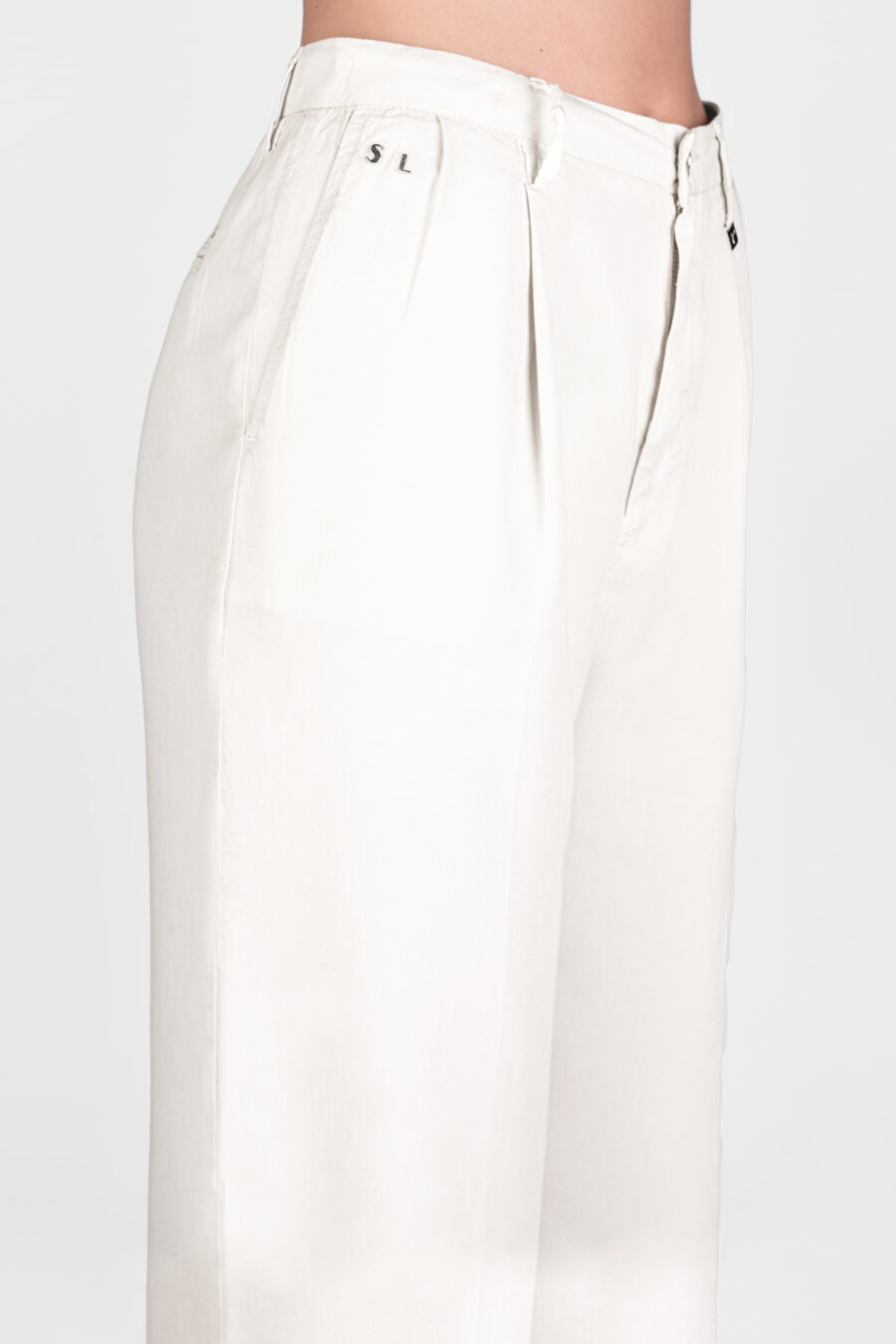 PANTALONE AURELIA WIDE LEG GABARDINA DI COTONE SUPER LEGGERO BEIGE - immagine 7