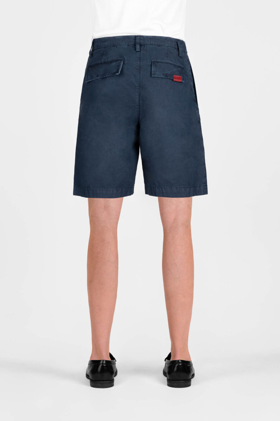 EDOARDO SHORT LOOSE PANTS IN DARK BLUE COTTON - Image 3