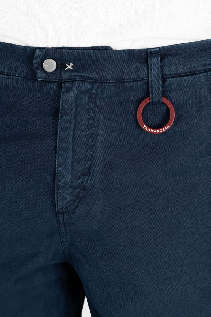 EDOARDO SHORT LOOSE PANTS IN DARK BLUE COTTON - Image 6