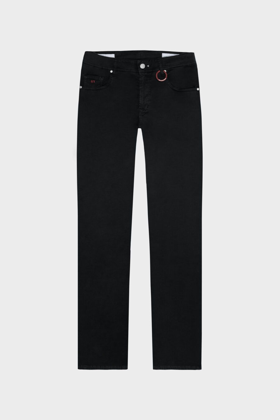 PANTALONE LEONARDO SLIM IN GABARDINA DI COTONE STRETCH NERO