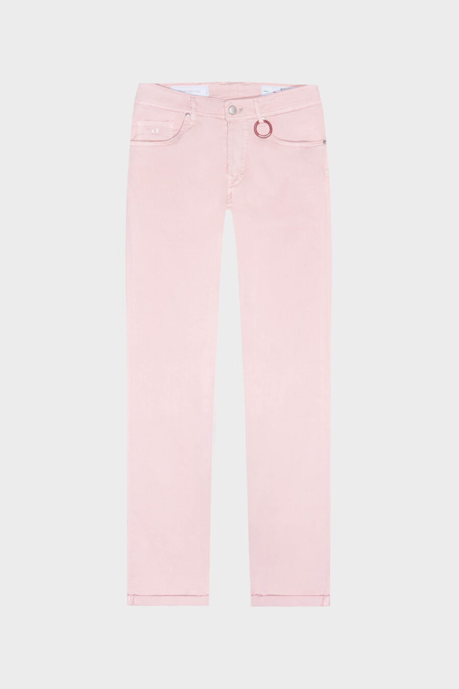 LEONARDO SLIM PANTS IN PINK STRETCH COTTON GABARDINE