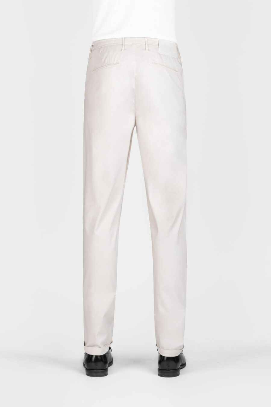 PANTALONE LUIS REGULAR IN GABARDINA DI COTONE E SETA BEIGE - immagine 3
