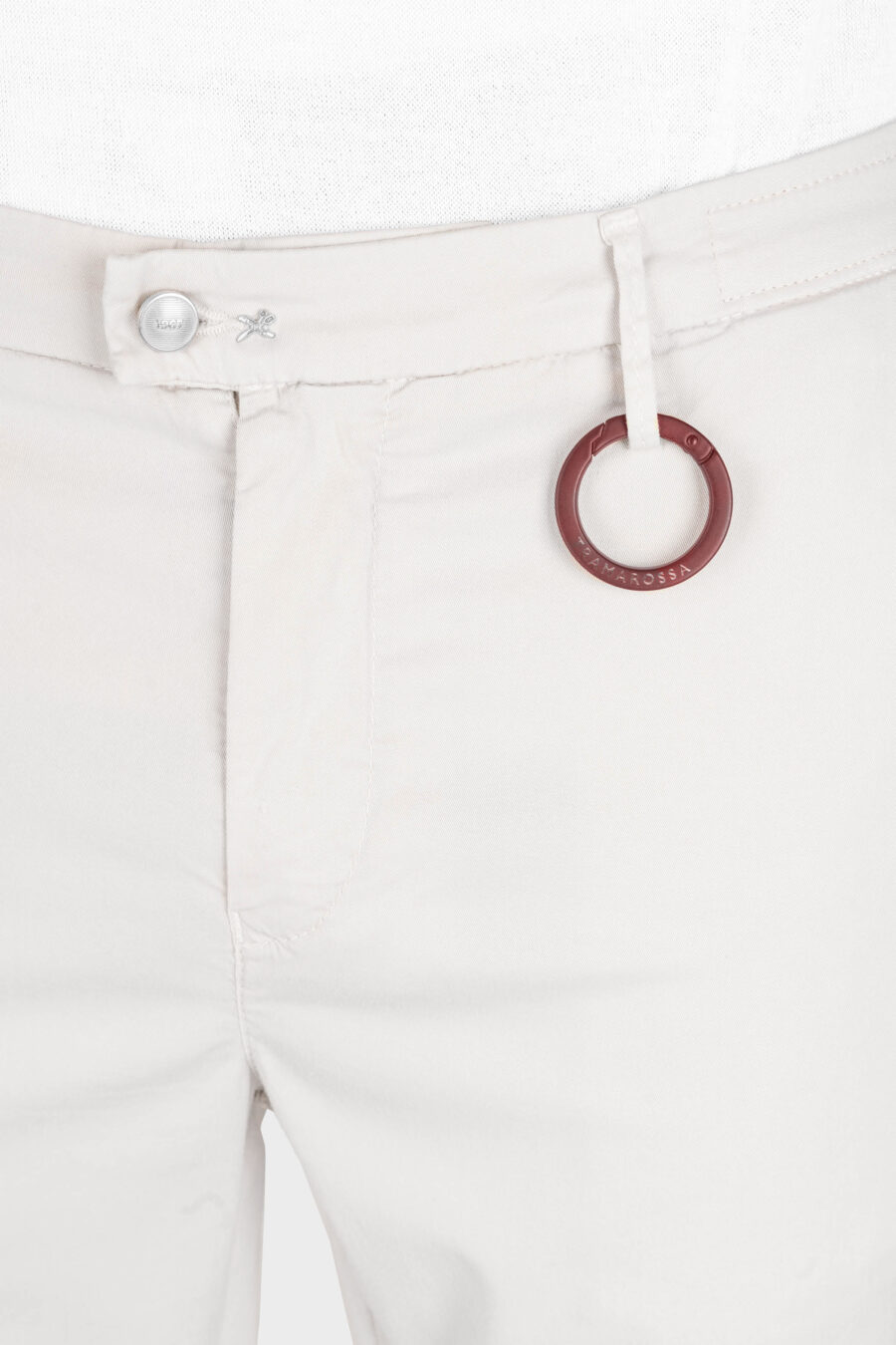 PANTALONE LUIS REGULAR IN GABARDINA DI COTONE E SETA BEIGE - immagine 6