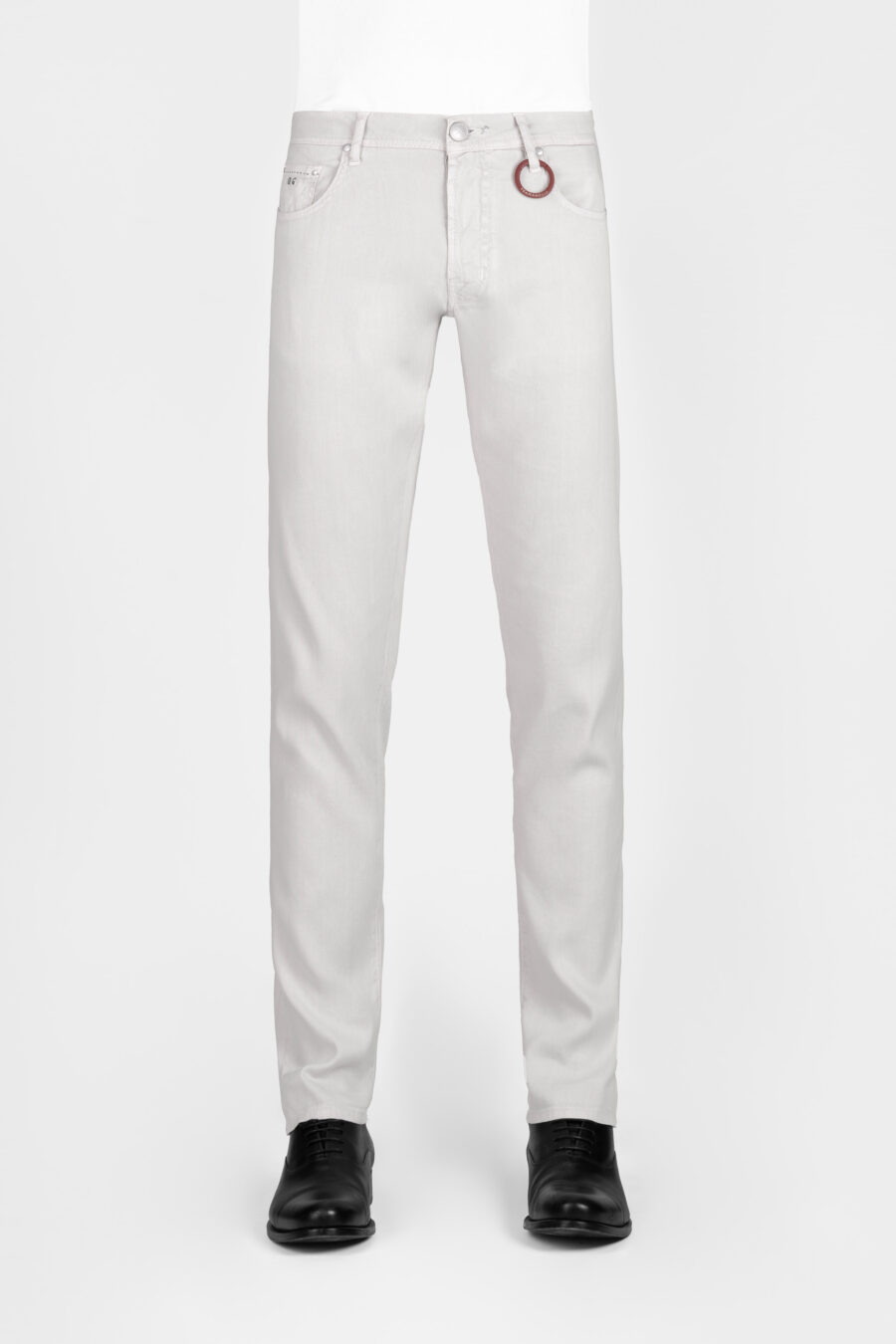 MICHELANGELO REGULAR GRAY LINEN PANTS - Image 2